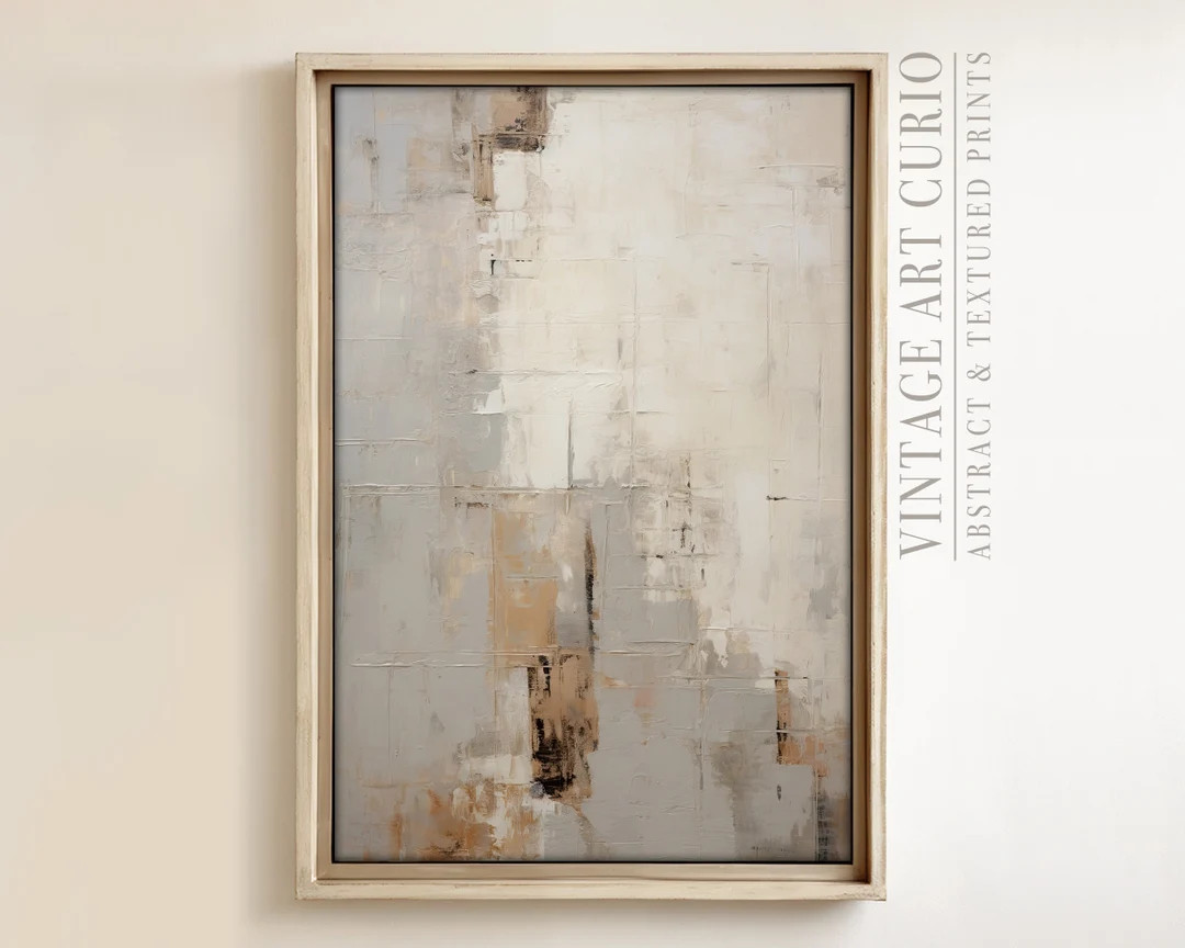 Farmhouse Wabi-sabi Textured Painting | Rustic Abstract PRINTABLE Digital Art Download in Warm Be... | Etsy (US)