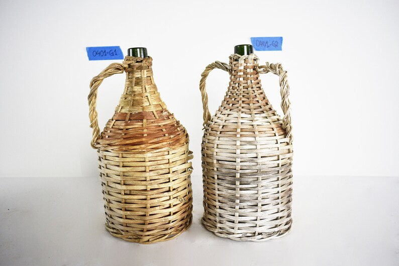 Antique French Wicker Wine Demijohn Jug French Rattan Bottle | Etsy | Etsy (US)