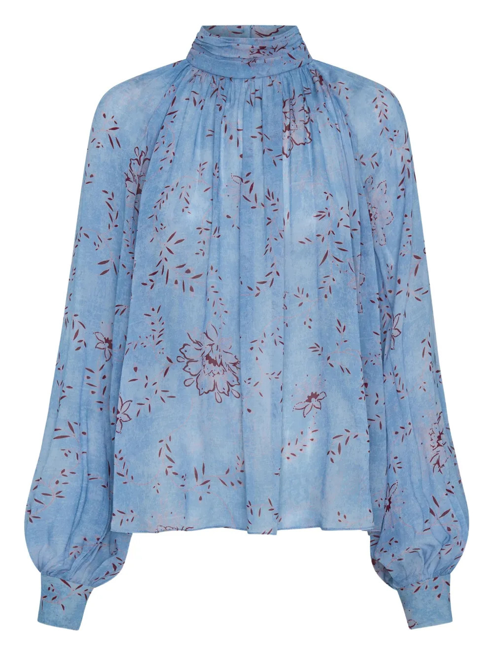 Nicholas Solene floral-print high-neck Top | Blue | FARFETCH | Farfetch Global