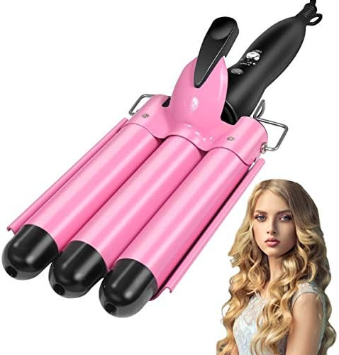 Curling Wand, 3 Barrel Hair Curling Iron Dual Voltage Hair Crimper, Temperature Adjustable Portab... | Amazon (US)