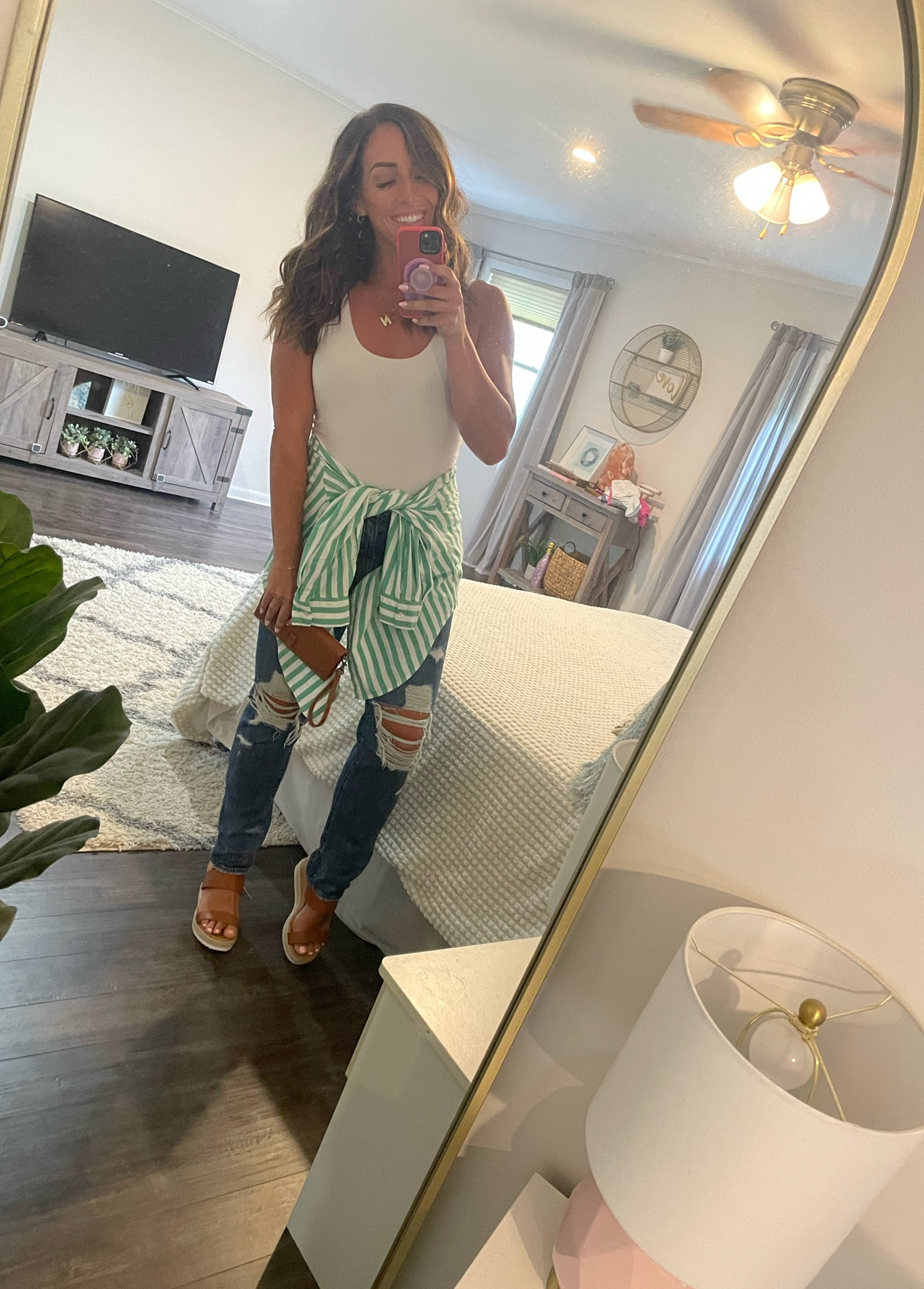 Looking for the perfect blend of comfort and style for your next date night? Look no further! The versatile white bodysuit from Commando paired with an oversized button-down shirt is the ultimate combination of cute and effortless.

✨ Commando White Bodysuit: This piece is a wardrobe essential. Its sleek, form-fitting design ensures you look polished and put together. Made with high-quality, stretchy fabric, it offers a flawless fit that stays in place all night long. The simplicity of the white bodysuit makes it incredibly versatile – dress it up or down, it’s your call!

✨ Oversized Button-Down Shirt: Adding an oversized button-down shirt to your outfit brings a touch of laid-back sophistication. Whether you opt for classic white, a bold color, or a trendy pattern, this shirt can be styled in multiple ways – tied at the waist, left open, or half-tucked. It’s the perfect piece to layer over your bodysuit, adding dimension and a relaxed vibe to your ensemble.

#LTKStyleTip #LTKShoeCrush #LTKSeasonal