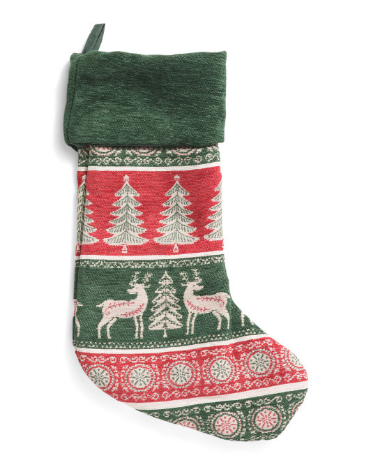 Whimsy Christmas Jacquard Stocking | Garlands & Trimmings | Marshalls | Marshalls