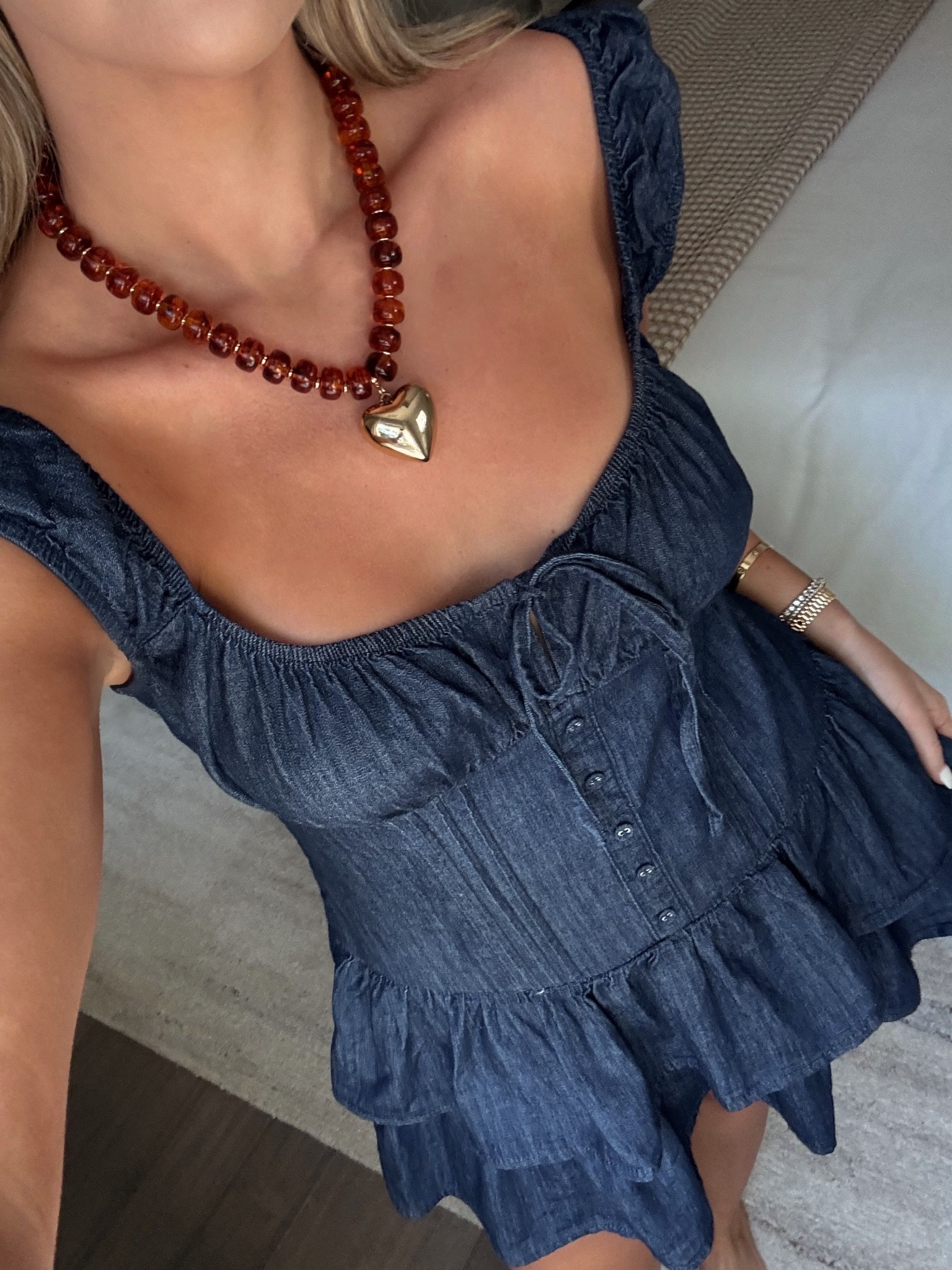 Love this target dress and amazon necklace! Wearing a medium in the dress 🩷