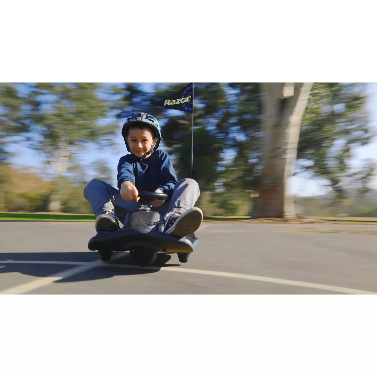 Razor 12V Crazy Cart Shift Electric Drifting Go Kart - Blue/Black | Target