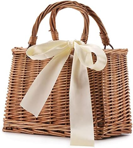 Straw Beach Bags For Women Summer Clutch Rattan Woven Wicker Purse Crochet Tote | Amazon (US)
