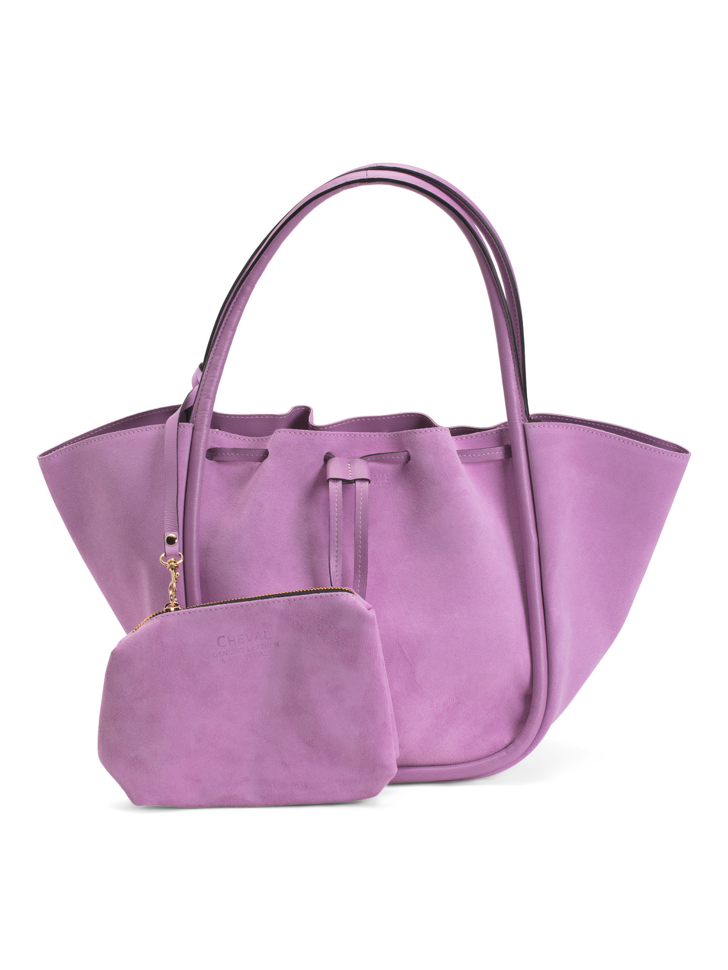 Suede Tote With Tub Handles | TJ Maxx