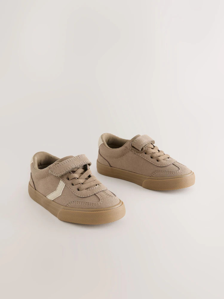 Neutral Brown Standard Fit (F) Touch Fastening Elastic Lace Trainers | Next US