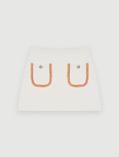 222JISAL Knit skirt with contrasting trim | Maje US