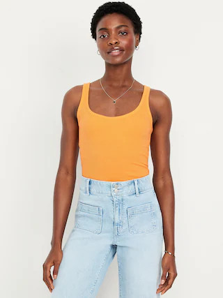 First-Layer Ribbed Scoop-Neck Tank Top | Old Navy (CA)
