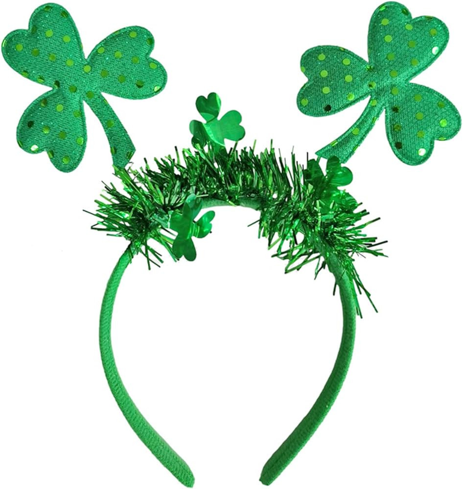 St. Patrick's Day Headbands Green Clover Hair Bands for Women Girls Kids | Amazon (US)