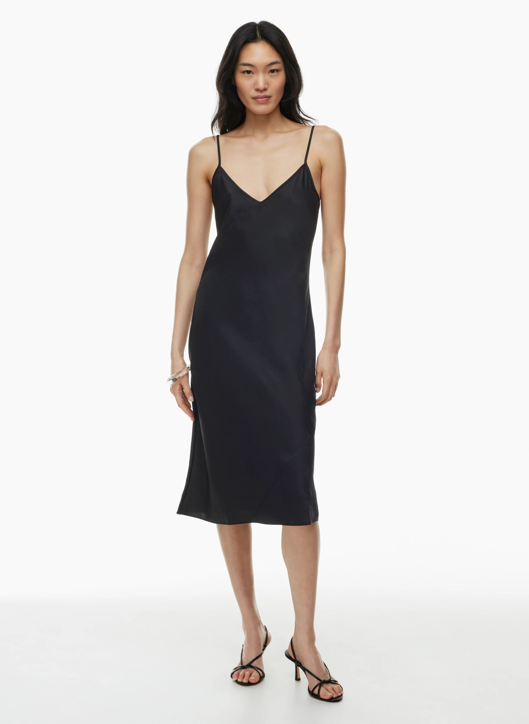 ONLY SLIP SATIN MIDI DRESS | Aritzia