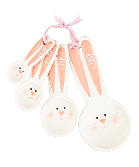 Evergreen Ceramic Bunny Four-Piece Measuring Spoon Set | Zulily