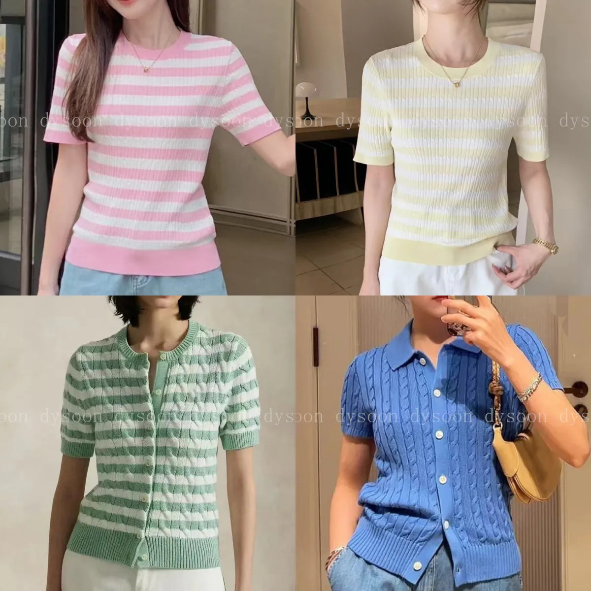 Women's White Cable Knit Sleeveless V-Neck Sweater Vest with Black Stripe Contrast - Casual Daily... | DHGate