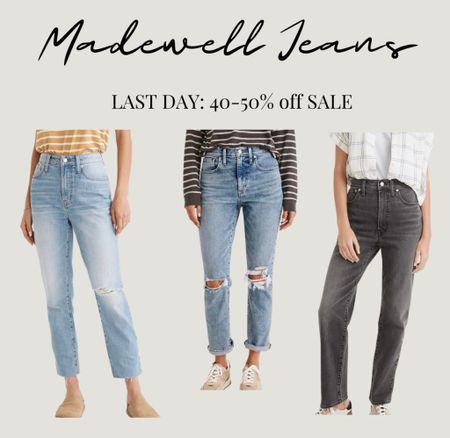 LAST DAY TO SHOP THE BEST SALE OF THE YEAR. Madewell jeans for 40% - 50% off!!! You must run & stock up NOW. | jeans, Levi’s, black jeans, black pants, madewell, sale, comfy jeans, cute pants, stretch jeans, skinny jeans, boyfriend jeans, denim 

#LTKstyletip #LTKSale #LTKsalealert