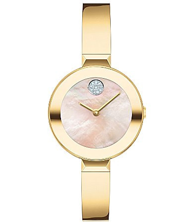 Movado Bold Women's Swiss Quartz Gold Bangle Bracelet Watch - Gold | Dillard's