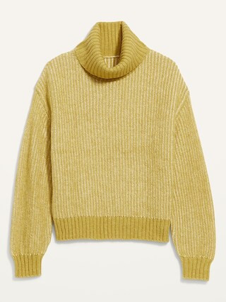 Cozy Heathered Rib-Knit Turtleneck Sweater for Women | Old Navy (US)