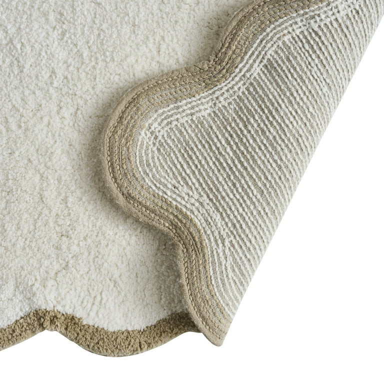 My Texas House Whitney Scallop Cotton Bath Rug, Ivory, 20 in x 32 in | Walmart (US)