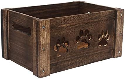 babepet Tung wood Dog Toy Box Storage Crate for Dog Toys with Dog Paw Pattern Toy Blanket for Dog... | Amazon (US)