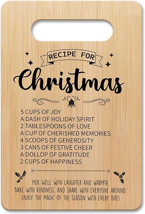 Christmas Cutting Board For Kitchen, Recipe For Christmas Charcuterie Board, Xmas Gifts For Women... | Amazon (US)