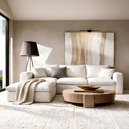 Oversized Modular Sectional Sofa, Boneless Cloud Couch with L-Shaped Chaise, Upholstered Deep Sea... | Amazon (US)