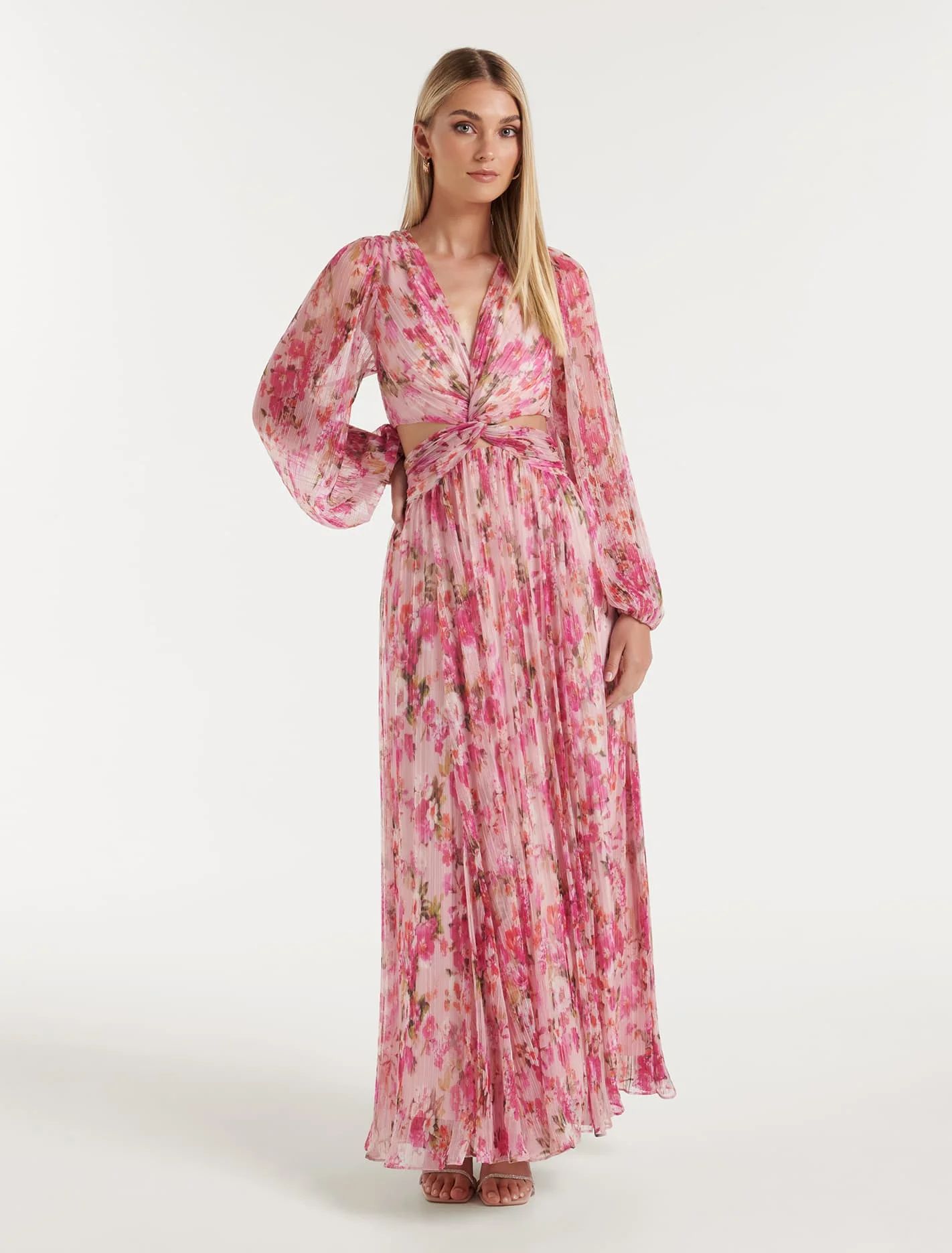 Ally Long Sleeve Plisse Maxi Dress | Forever New (AU)
