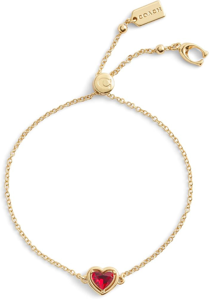 Coach Women's Halo Stone Heart Slider Bracelet | Amazon (US)