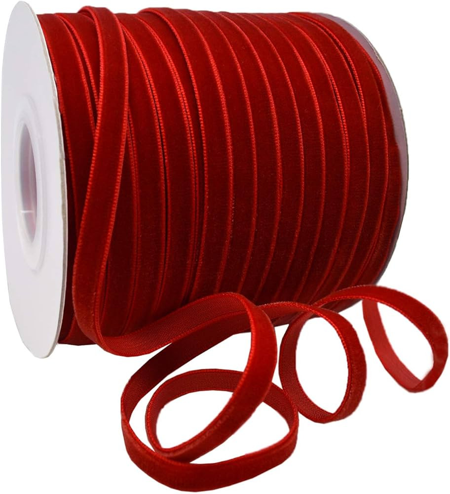 Morex Ribbon Viviana Velvet Ribbon, 1/4 inch by 70 Yards, Red, 1689.06/70-250 | Amazon (US)