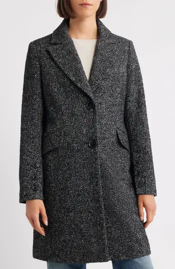 Sam Edelman Reefer Single Breasted Wool Blend Twill Jacket | Nordstrom | Nordstrom