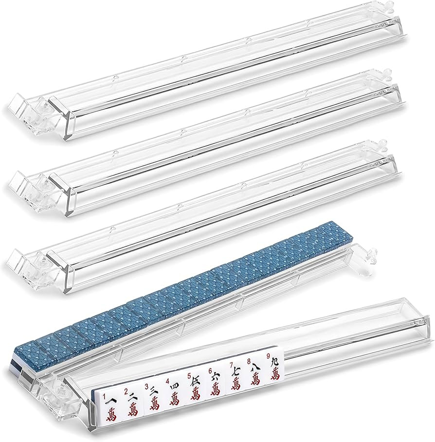 Mahjong All-in-One Tile Rack & Pusher, Clear Acrylic Mahjong Rack and Pusher Combo, Modern Americ... | Amazon (US)