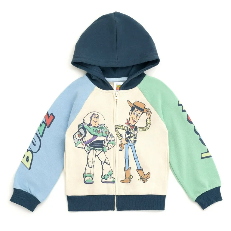 Disney Toy Story Woody Buzz Lightyear Fleece Zip Up Hoodie Toddler to Big Kid | Walmart (US)