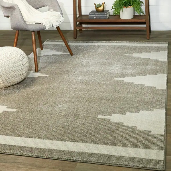 Ulsrud Nordic Modern Plush Area Rug - 7'10" x 10' - Tan | Bed Bath & Beyond