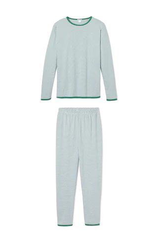 Pima Long John Set in Classic Green | LAKE Pajamas