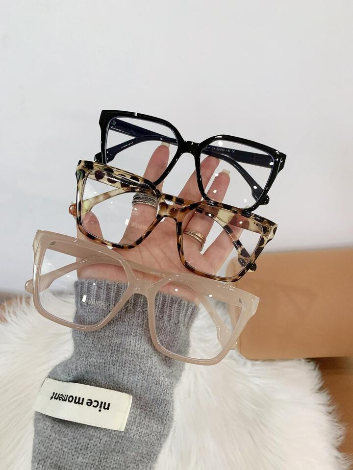 3pcs Fashion Women's Pc Frame Clear Lens Glasses With Solid Or Tortoise Shell Color, Fashion Acce... | SHEIN