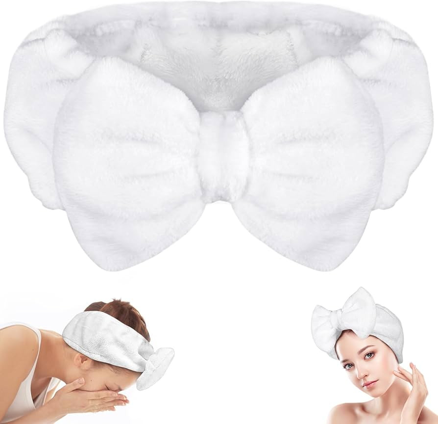 Shintop Skincare Headband, Soft Spa Headband Makeup Headband with Cute Bow Elastic Headband for W... | Amazon (US)