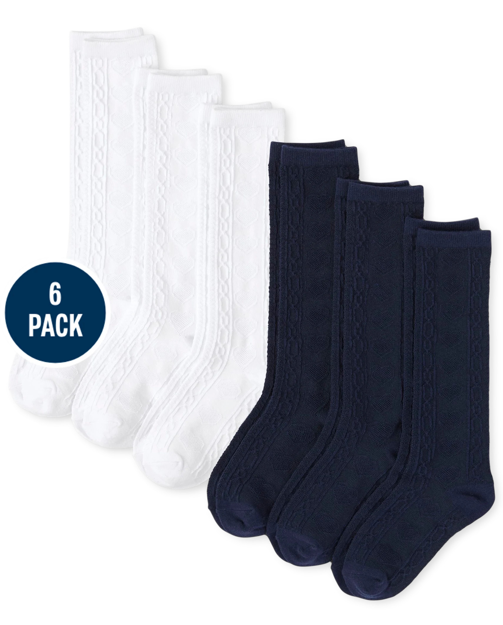 Girls Pointelle Knee Socks 6-Pack - multi clr | The Children's Place