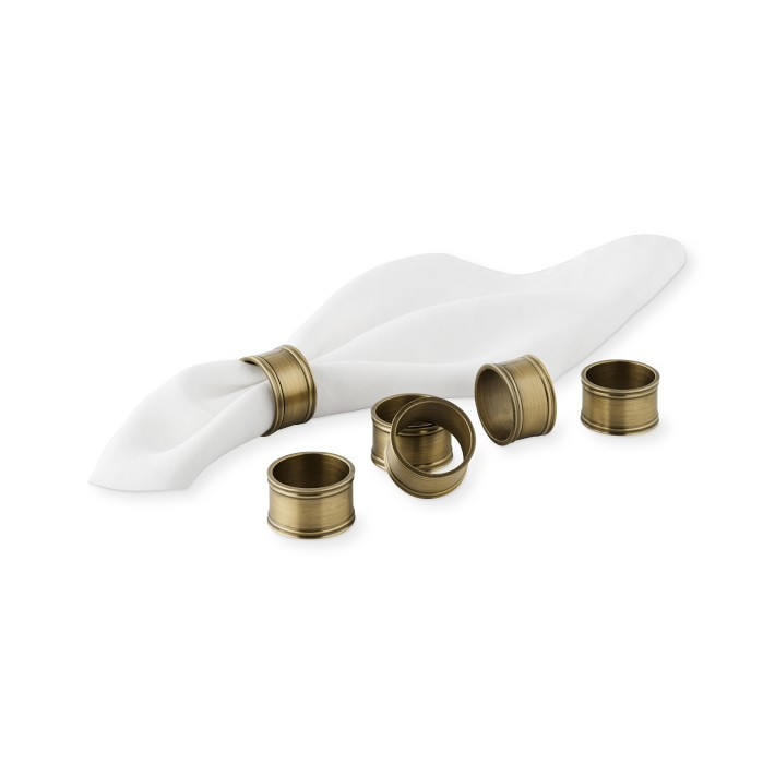 Williams Sonoma Pantry Napkin Rings, Set of 6, Antique Brass | Williams-Sonoma