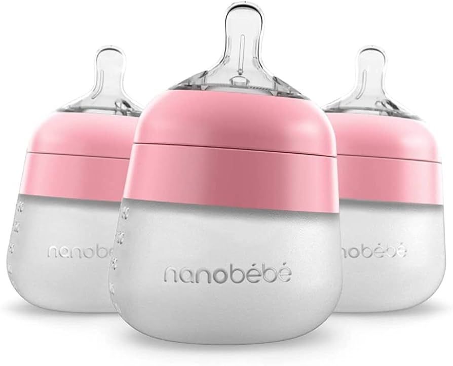 Nanobébé Flexy Silicone Baby Bottle, Anti-Colic, Natural Feel, Non-Collapsing Nipple, Non-Tip S... | Amazon (US)