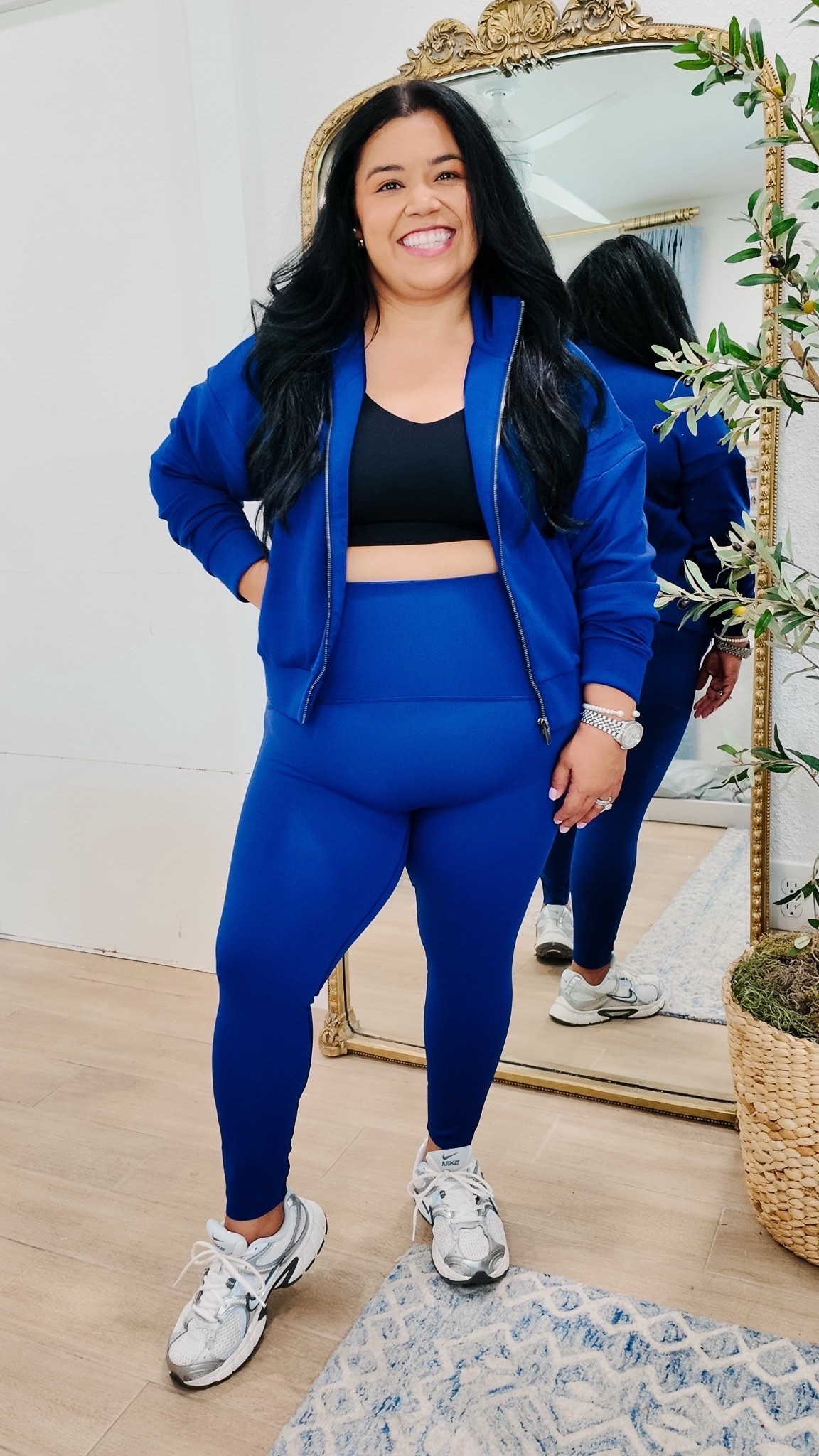 💖My @Spanx  7/8 booty boost leggings have been a constant workout favorite. They have just the right amount of compression. 

💖This Air Essentials track jacket is soo soft and comfy! Would be perfect to layer over your activewear or to wear traveling! 

💖Spanx, midsize fashion, activewear, plus size activewear, smiles and pearls

#LTKOver40 #LTKActive #LTKMidsize