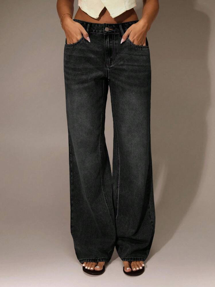 Black washed Jeans  | SHEIN