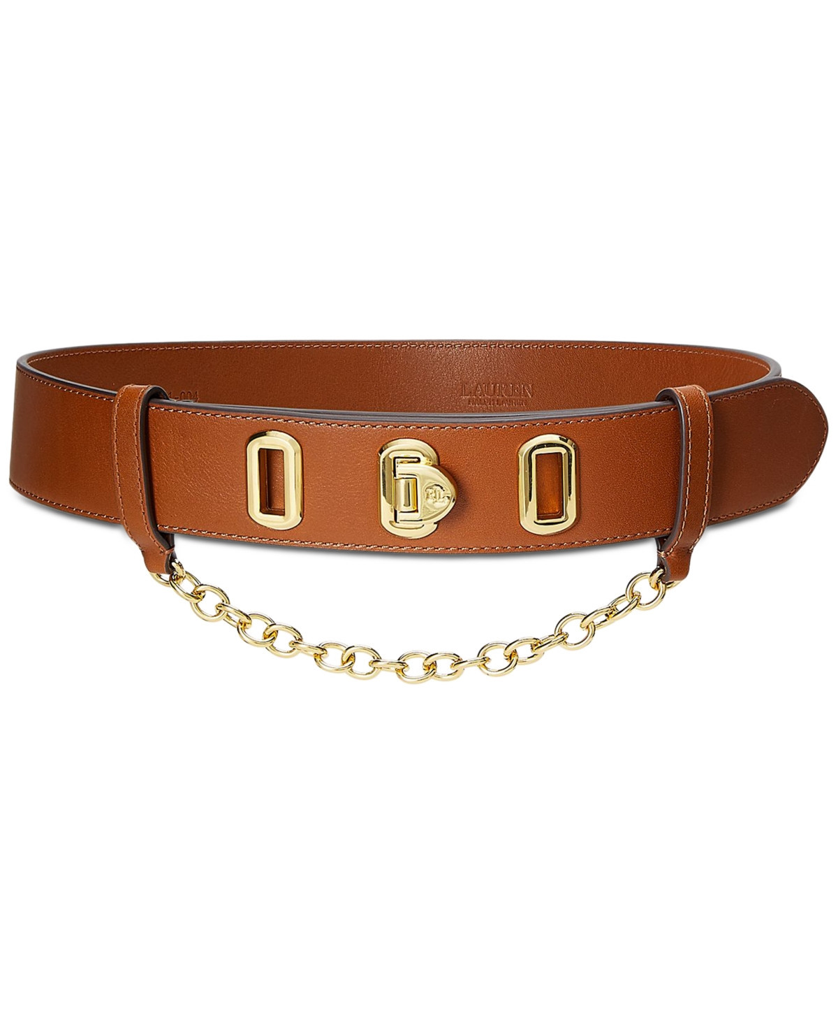 Lauren Ralph Lauren Women's Leather Flip Lock Belt - Lauren Tan | Macy's