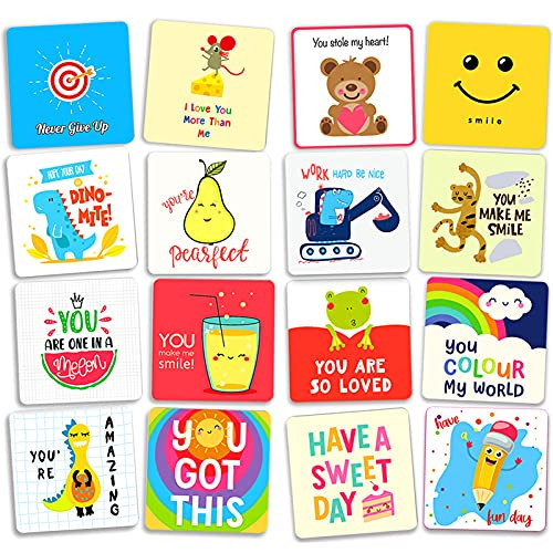 Lunch Box Notes for Kids, Inspirational and Motivational 60 Pieces Cards Lunch Notes for Girls, Boys, Child & Teens School Lunchbox, 3.5'' x 3.5'', Bring Jokes and Funny Puns | Amazon (US)