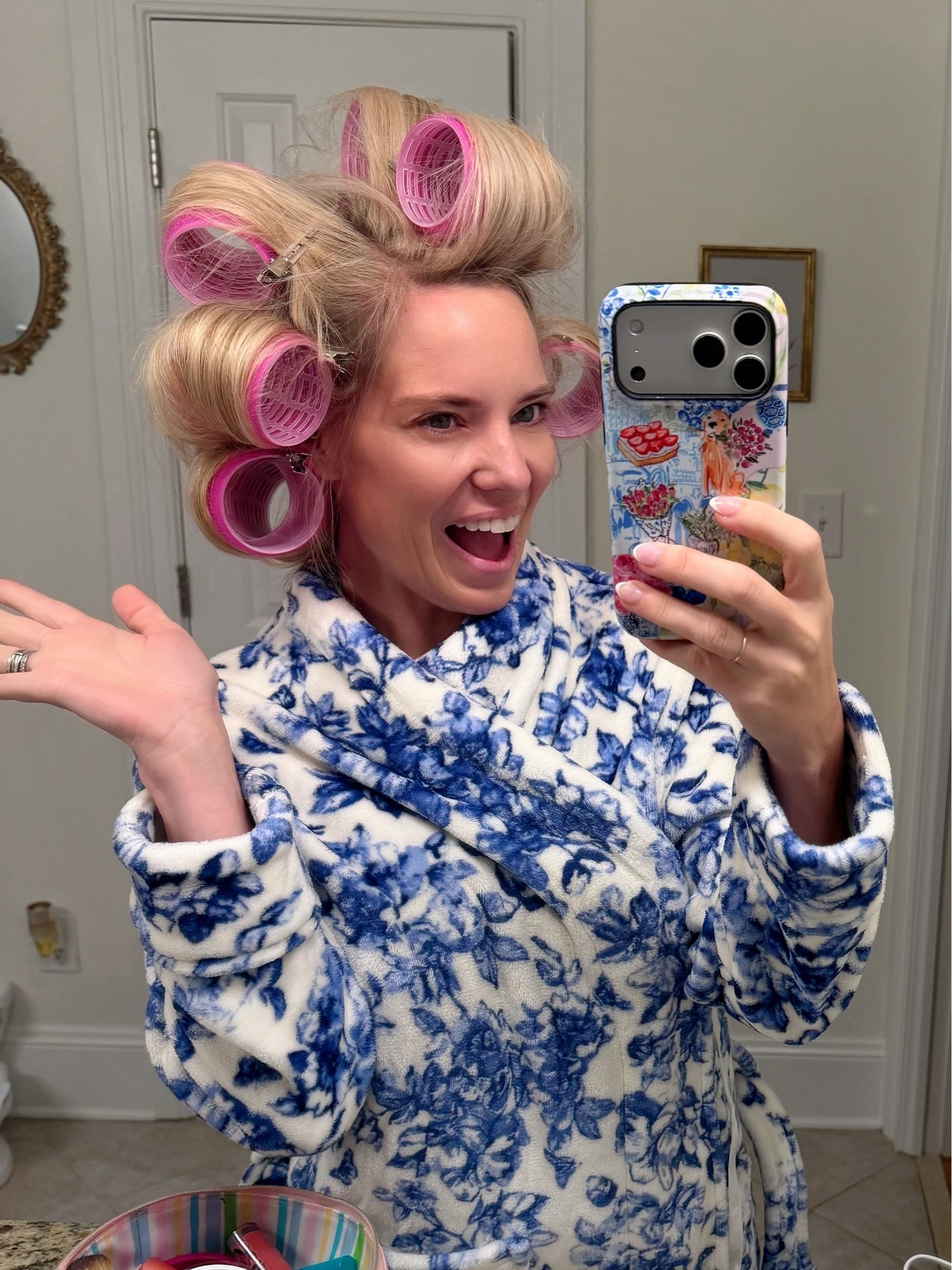 Title: My Easy At-Home Blowout Routine 💗✨
Description:
Who else loves a good at-home blowout?! 💁🏼‍♀️💕
Sharing my easy hair routine using jumbo rollers for volume, lift, and that bouncy salon-style finish without the salon price tag! These pink rollers are a staple for getting that full, voluminous look, and I’m sharing the hair products and tools I use to help achieve it.
From my cozy blue floral robe to my favorite hair styling essentials, everything is linked! 💙
Jumbo hair rollers, at-home blowout, blonde hair styling, root lift, volumizing hair products, hair rollers for volume, bouncy blowout, easy hairstyles for women over 40, affordable hair tools, Walmart beauty finds, Amazon hair accessories, everyday beauty routine.

#LTKOver40 #LTKBeauty #LTKmorningroutine
