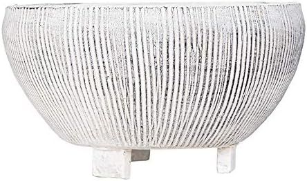 Creative Co-op DF1476 Small Distressed Cream Footed Terracotta Fluted Texture Planter, 8.25 Inch ... | Amazon (US)