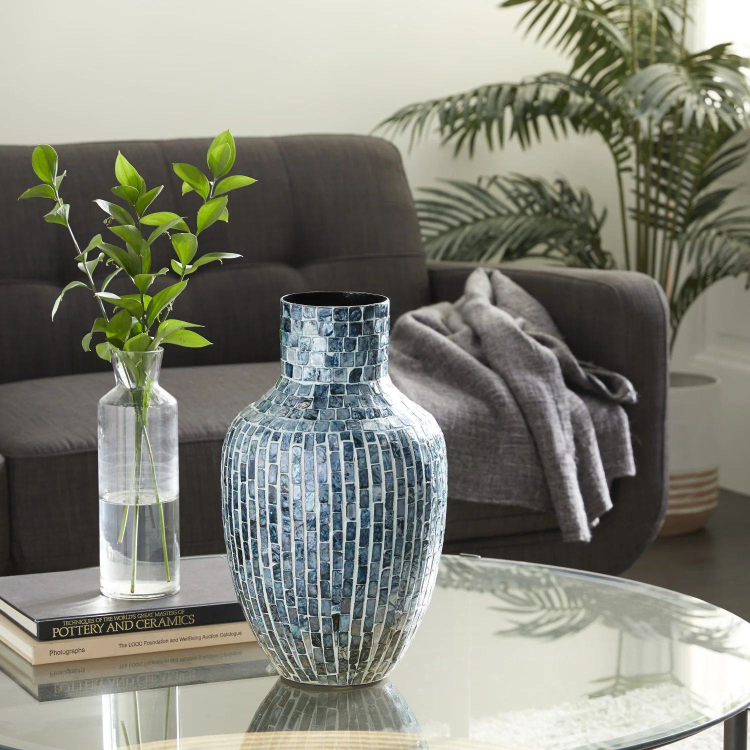 Latitude Run® Cornel Blue Mother of Pearl Handmade Vase & Reviews | Wayfair | Wayfair North America