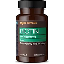 Amazon Elements Vegan Biotin 5000 mcg - Hair, Skin, Nails, 130 Capsules (4 month supply) (Packagi... | Amazon (US)