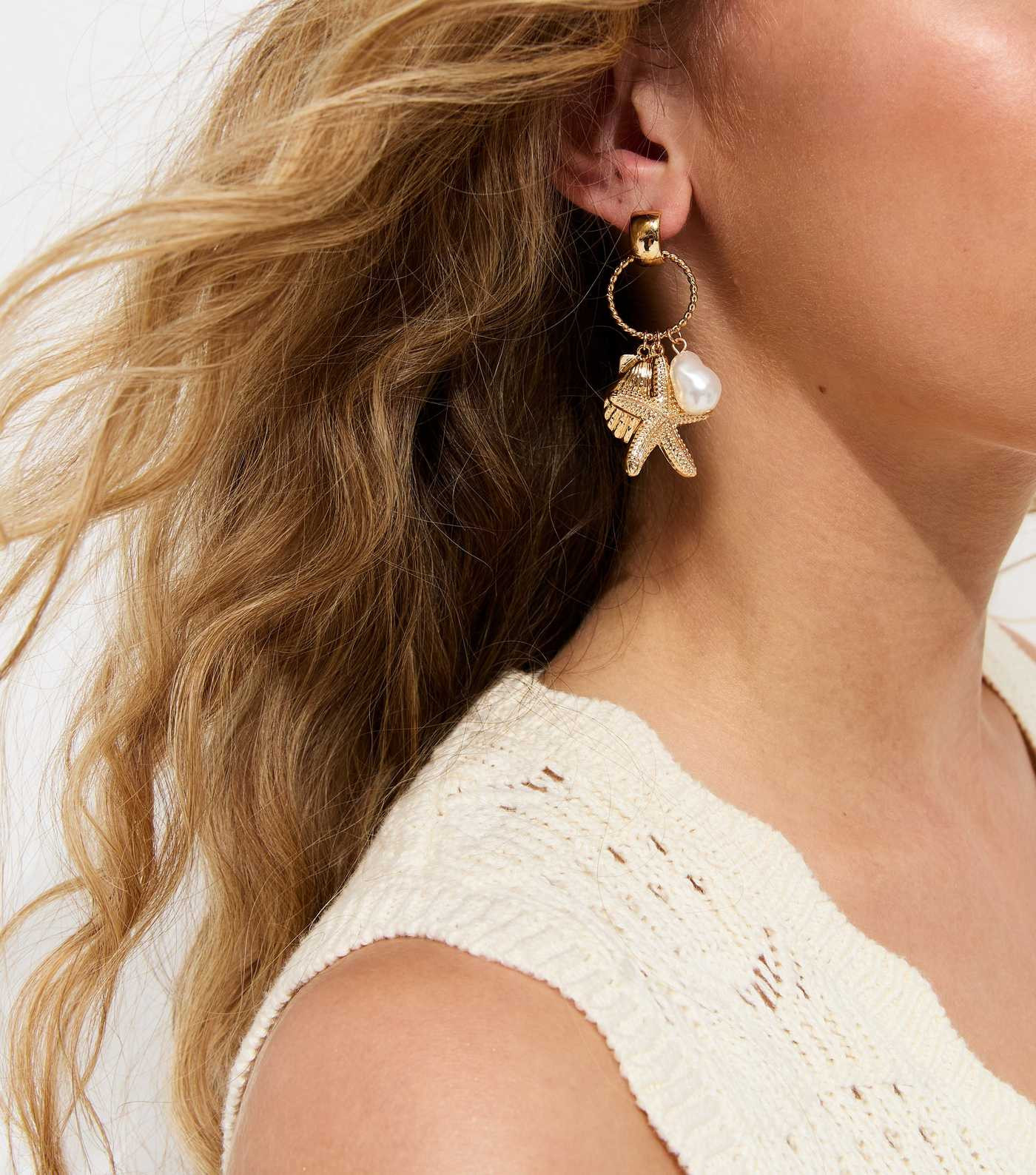 Gold Tone Starfish Charm Drop Earrings | New Look | New Look (UK)