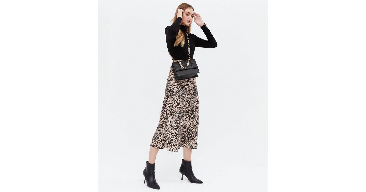 Brown Leopard Print Bias Cut Midi Skirt
						
						Add to Saved Items
						Remove from Saved I... | New Look (UK)