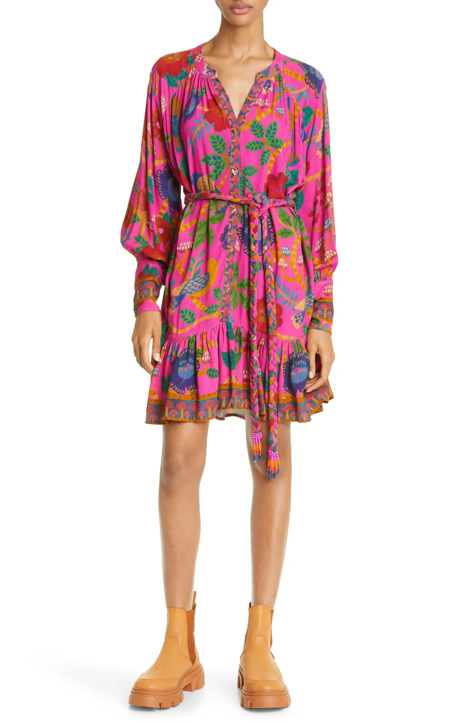 Sweet Forest Long Sleeve Shirtdress | Nordstrom