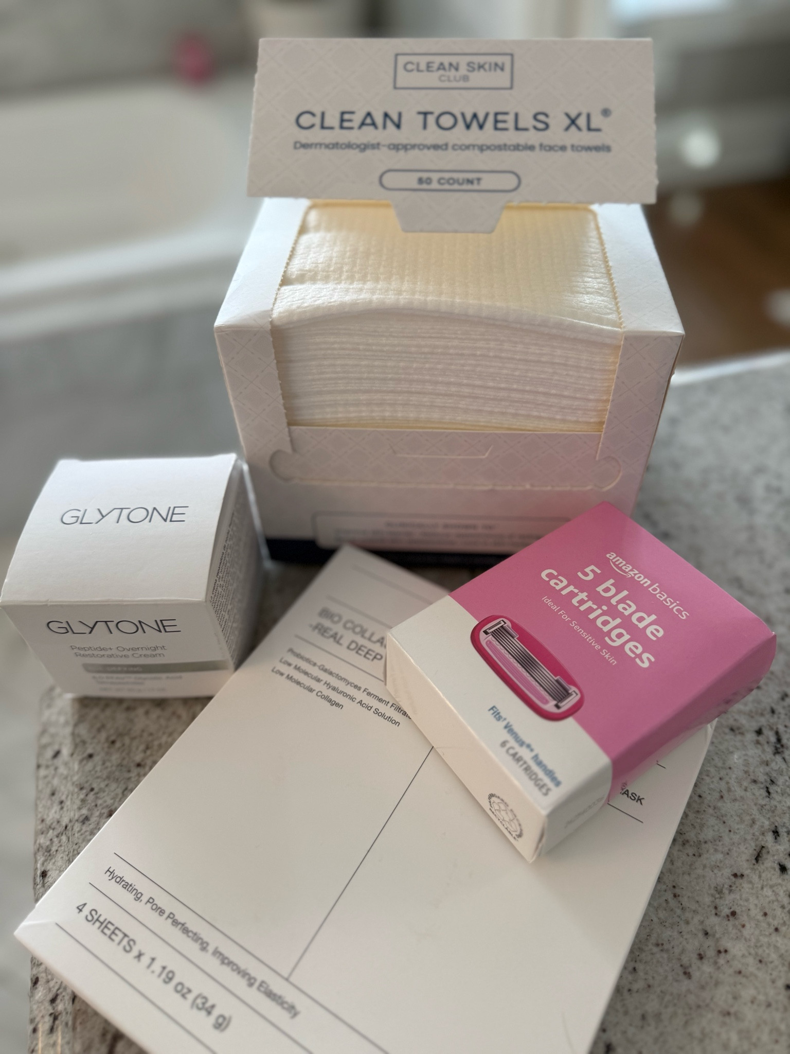 Beauty basics restock! I use these items regularly and they are all on Amazon. 
These razor refills fit the Venus handles. 
Clean towels save your washcloths and so good for your skin. 
Biodance masks = glass skin! 
Glytone overnight cream is hydrating and works overtime to help with anti-aging. 

#LTKOver40 #LTKBeauty