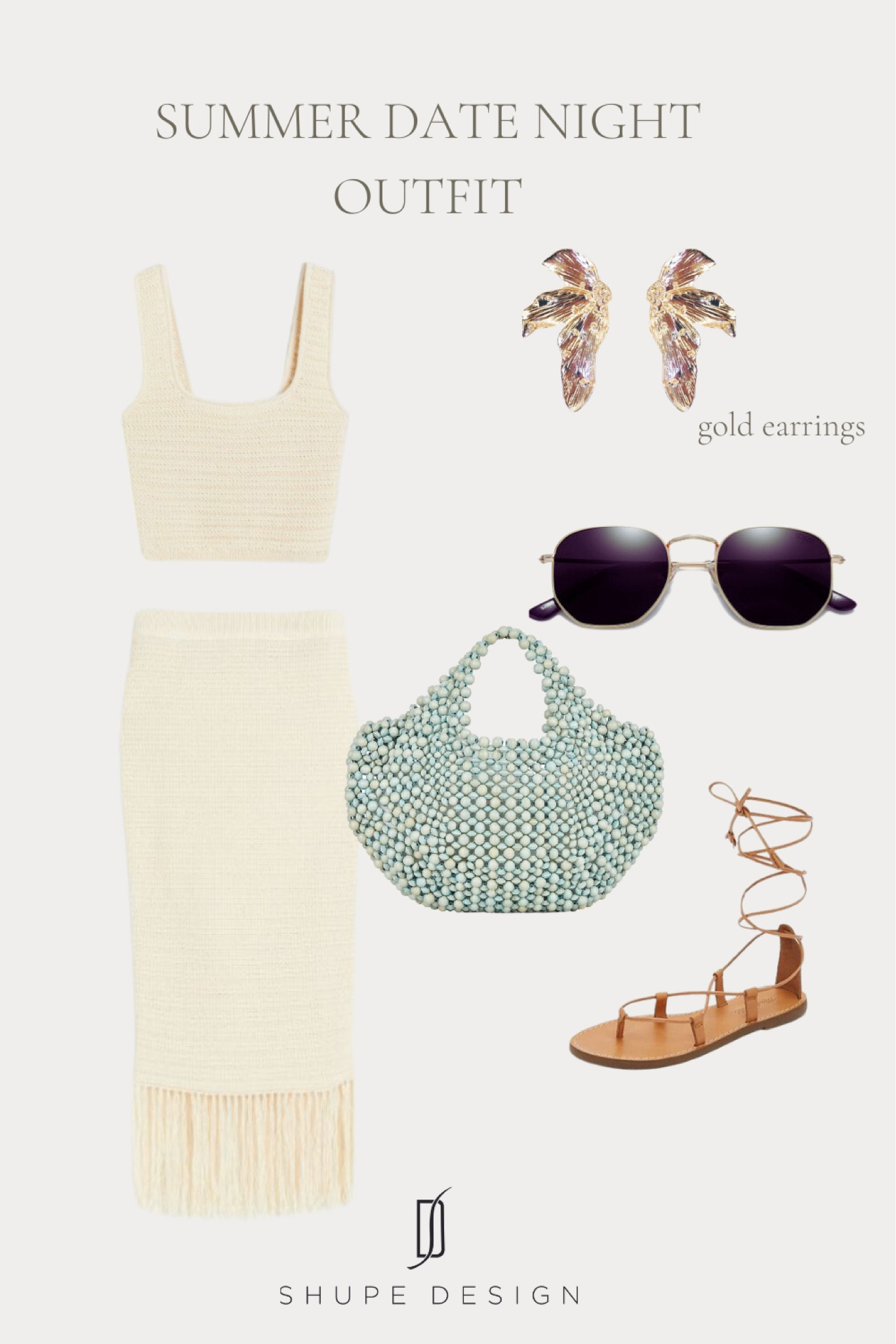 Chic and easy summer date night or vacation outfit inspo | vacation OOTD | OOTD | European vacation | knit set | summer set | beaded clutch | gladiator sandals | Madewell | Amazon | aviator sunglasses | gold earring | ETSY |resort wear 

#LTKstyletip #LTKtravel #LTKFind
